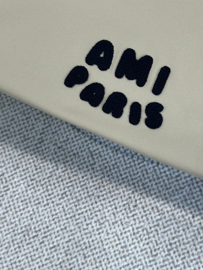 Am1 Paris Beige Cotton  Patch T-Shirt