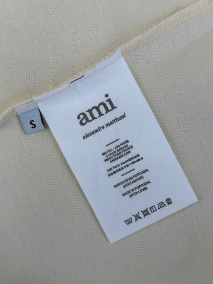 Am1 Paris Beige Cotton  Patch T-Shirt