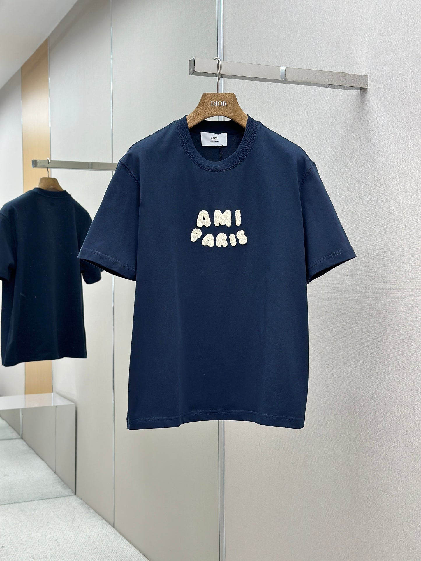 Am1 Paris Beige Cotton  Patch T-Shirt