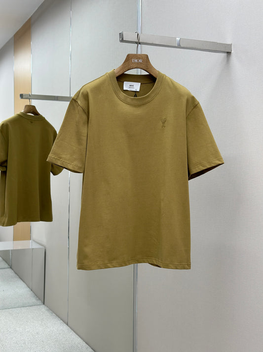 Am1 de Coeur  Mustard Cotton Tonal T-Shirt
