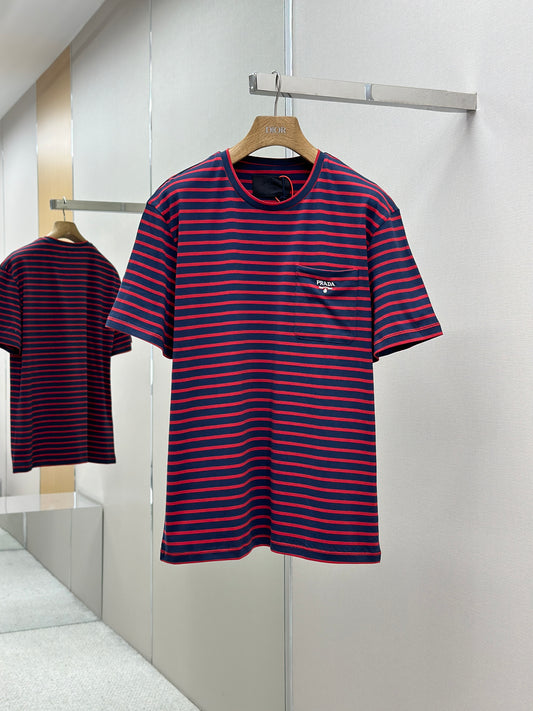 PRA* Striped cotton T-shirt