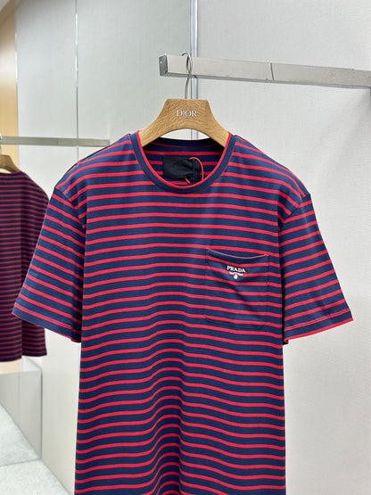 PRA* Striped cotton T-shirt