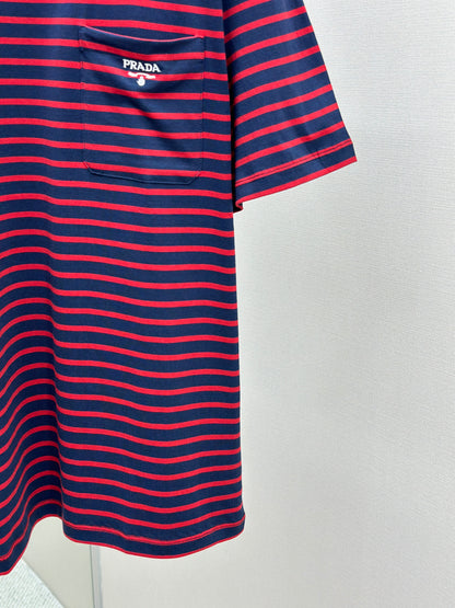 PRA* Striped cotton T-shirt