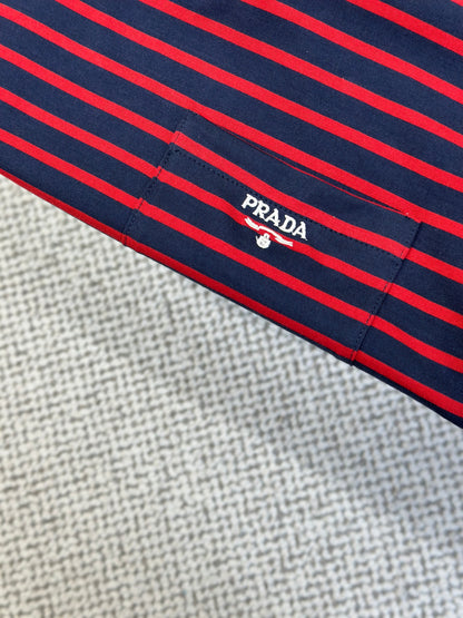 PRA* Striped cotton T-shirt