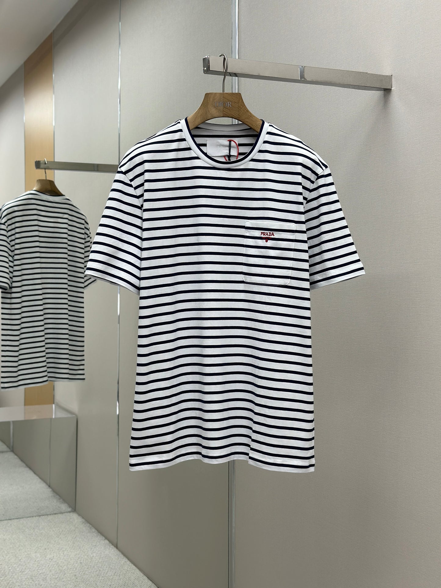 PRA* Striped cotton T-shirt