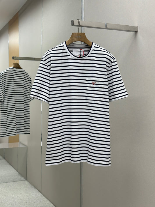 PRA* Striped cotton T-shirt