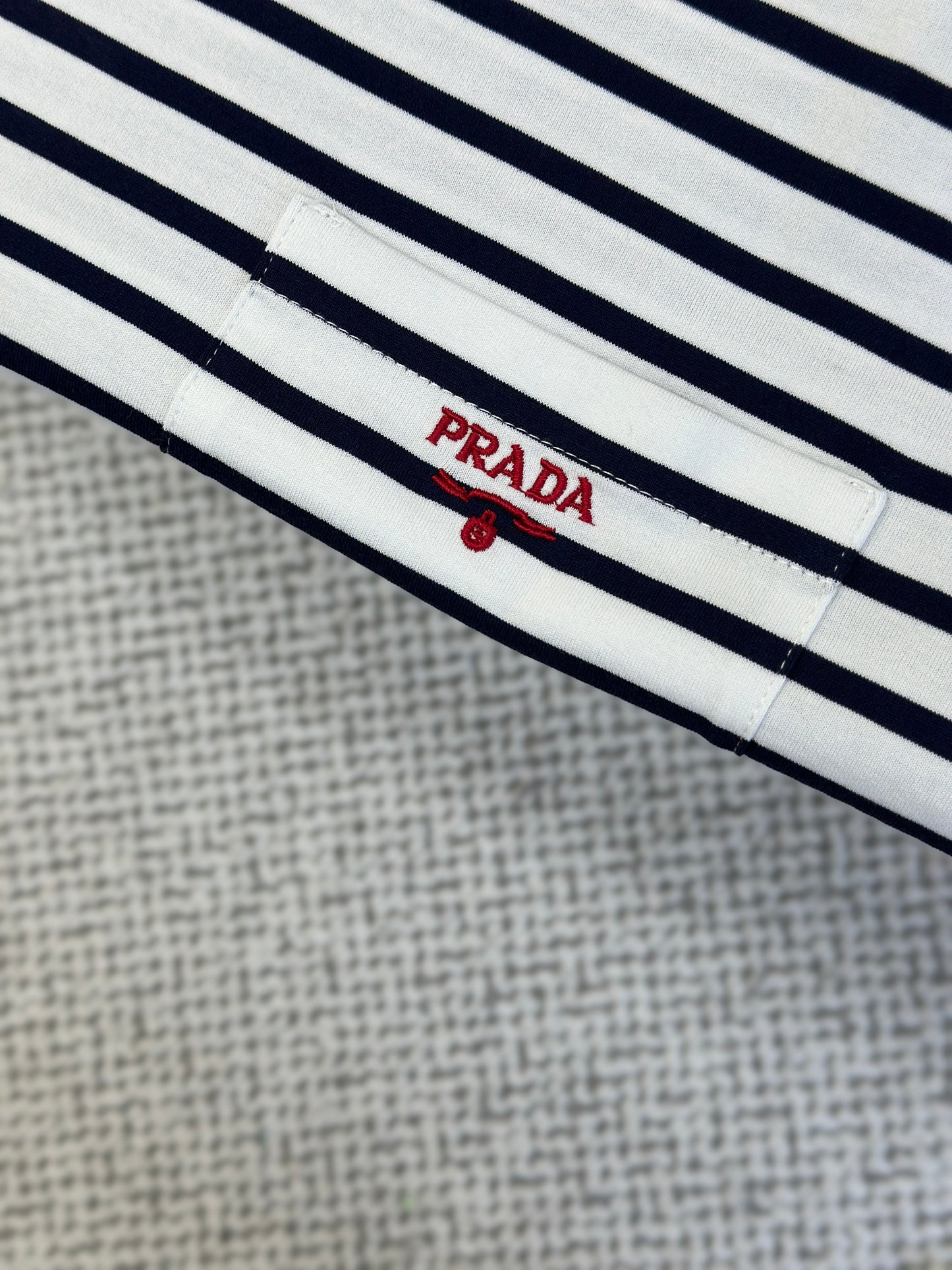 PRA* Striped cotton T-shirt