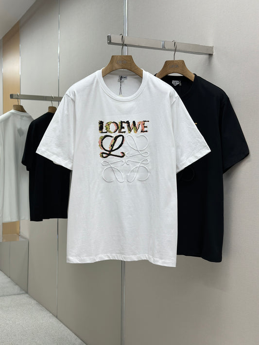 LOE*W Half Hand-Painted Graffiti Embroidered T-Shirt