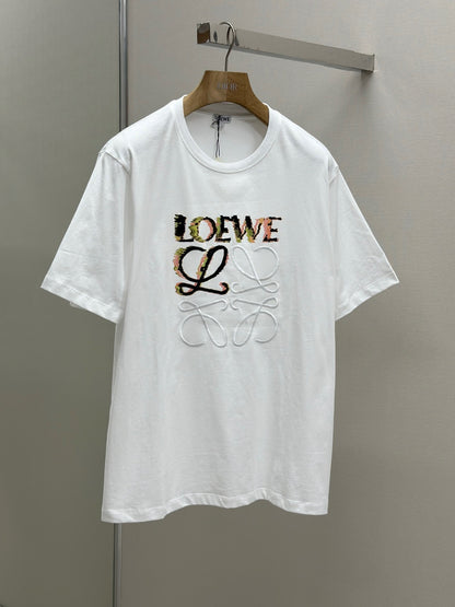 LOE*W Half Hand-Painted Graffiti Embroidered T-Shirt