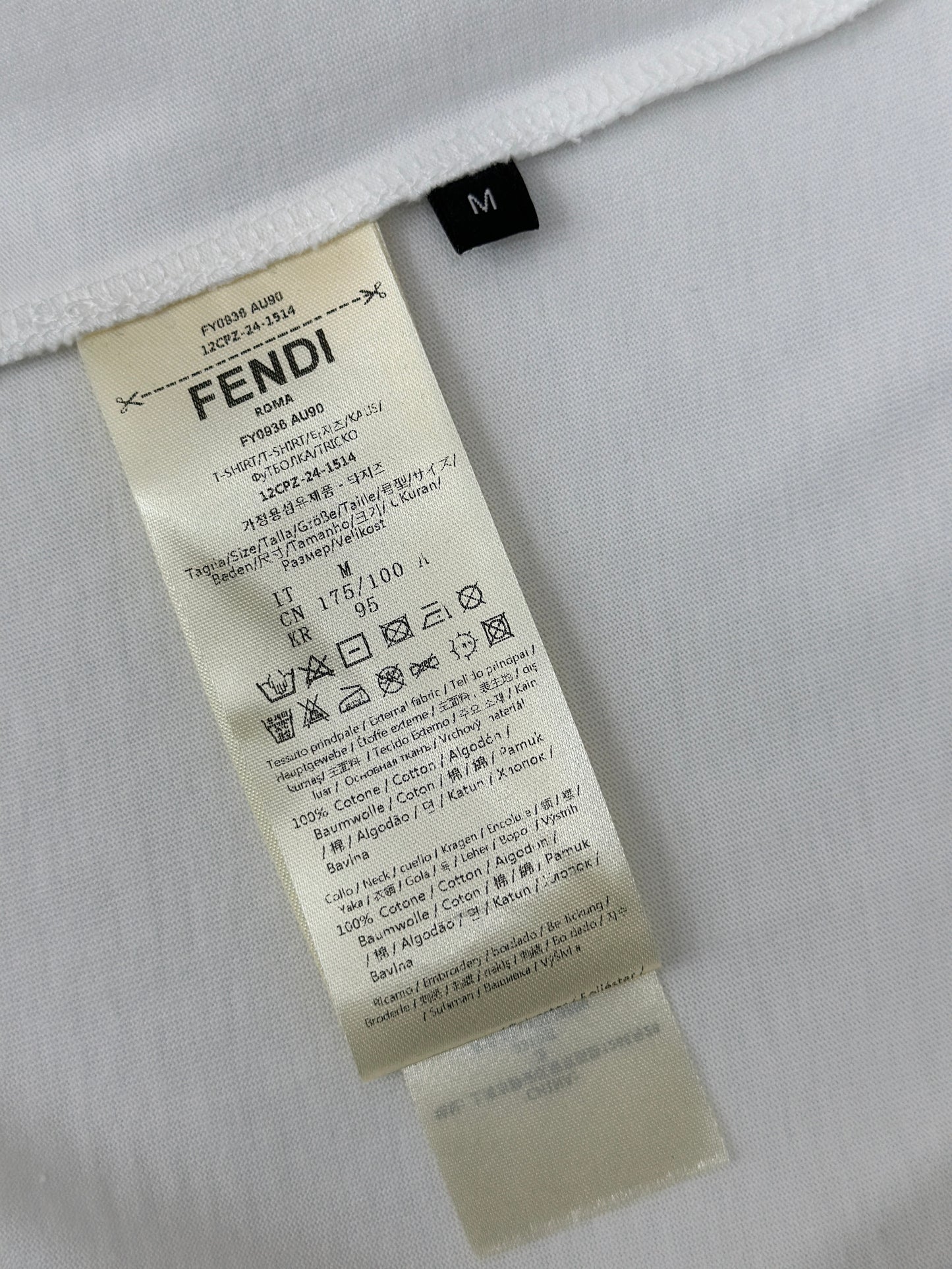 FEND1  Crest embroidered cotton t-shirt