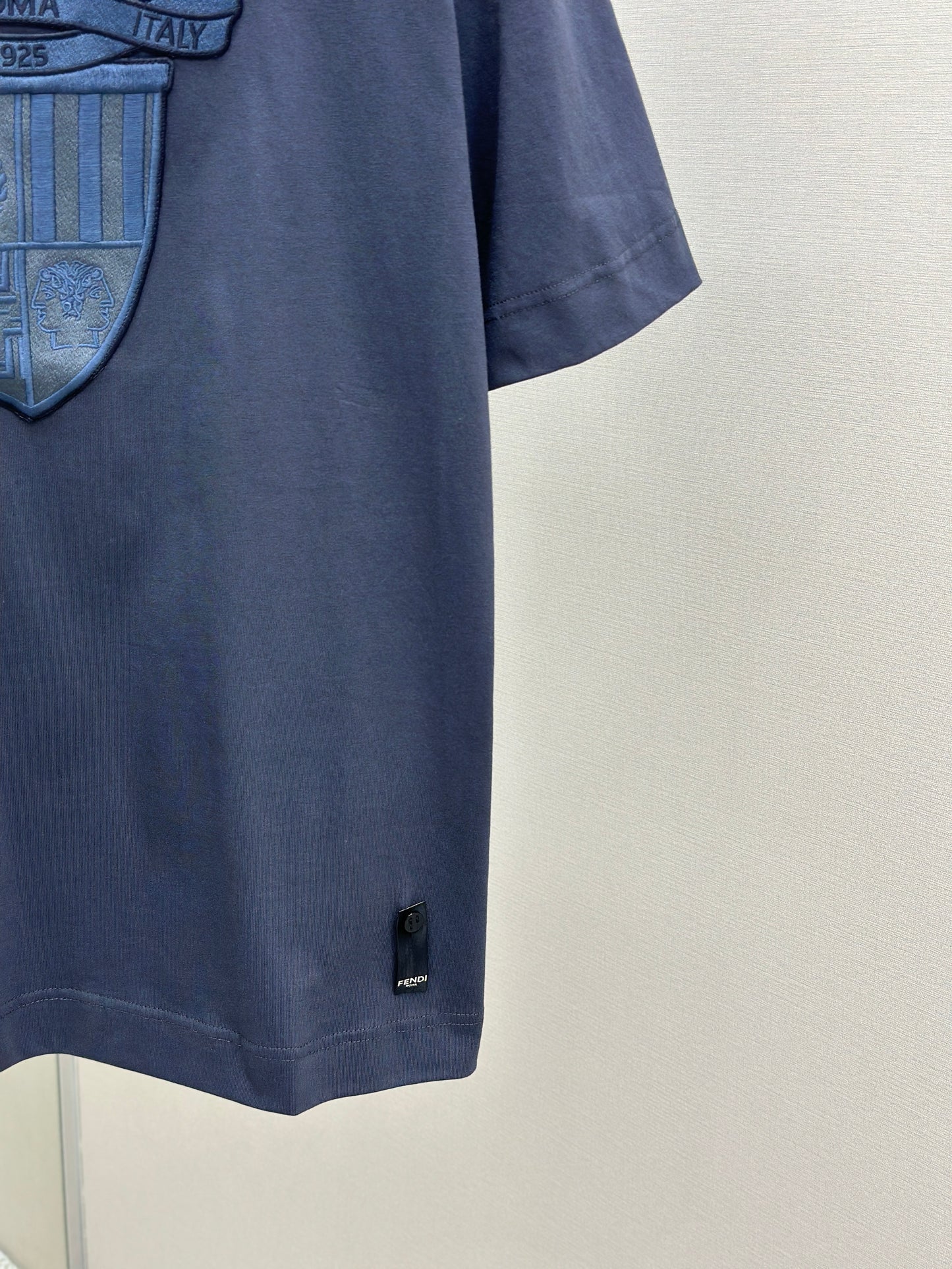 FEND1  Crest embroidered cotton t-shirt