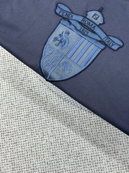 FEND1  Crest embroidered cotton t-shirt