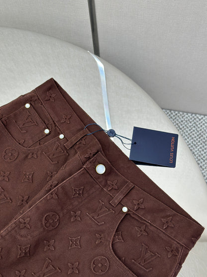LOUI*V Monogram Embossed Skate Pants