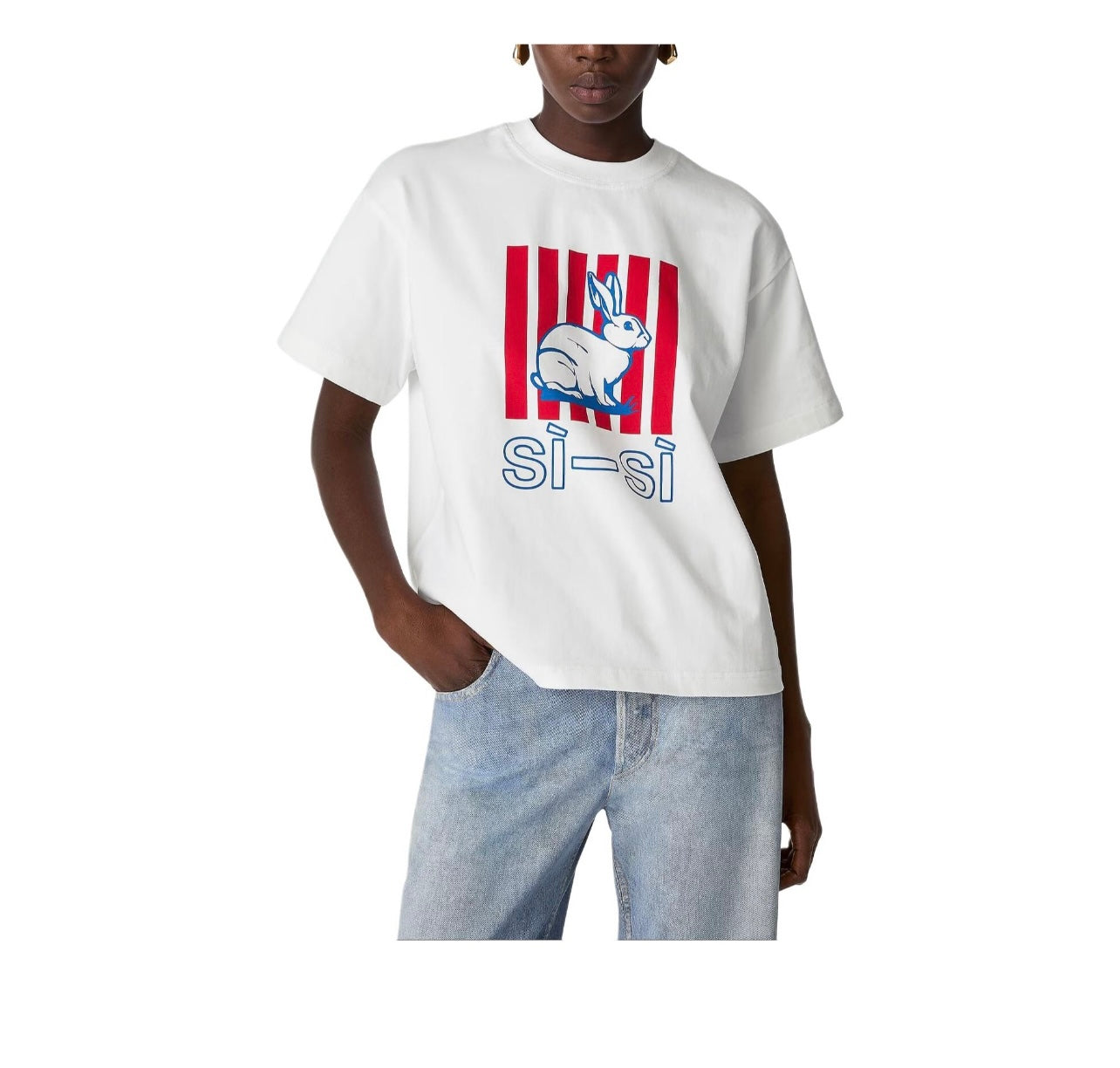 Botteg@V   Cotton Printed Jersey T-Shirt