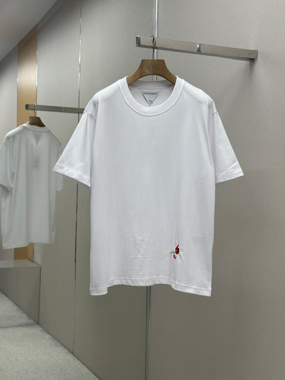 Botteg@V T-shirt in pima cotton jersey with embroidered match