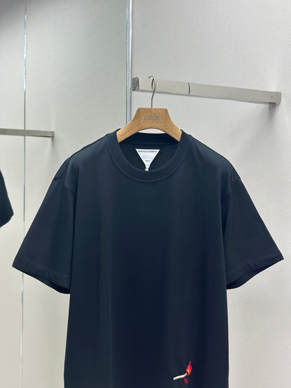 Botteg@V T-shirt in pima cotton jersey with embroidered match