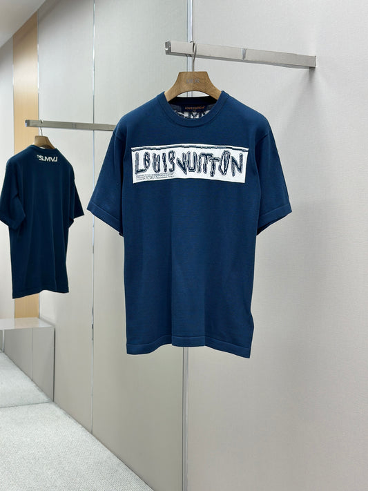 LOUI*V  Short-Sleeved Cotton Crewneck