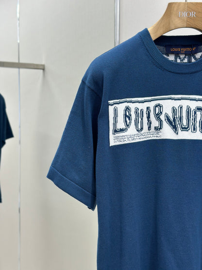 LOUI*V  Short-Sleeved Cotton Crewneck