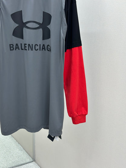 BALENC* Men's  Triple Layered T-shirt in Grey/black/red
