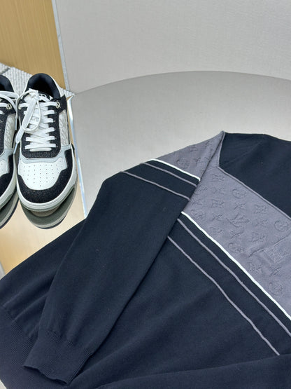 LOUI*V Monogram Debossed Suede Tracksuit Jacket