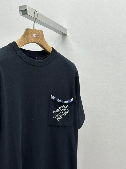 LOUI*V  Embellished Short-Sleeved Cotton Crewneck
