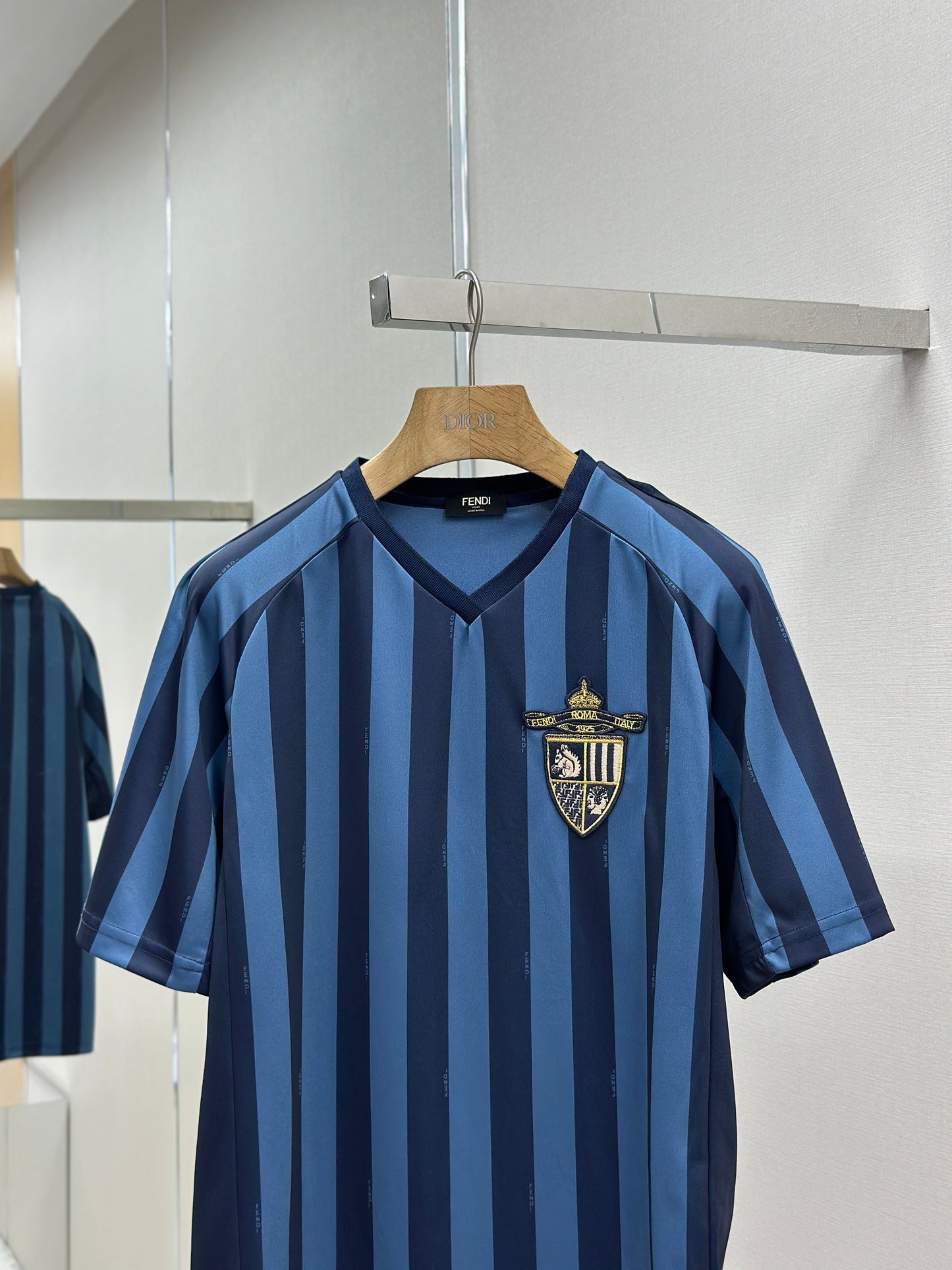 FEND1  Blue Pequin fabric T-shirt