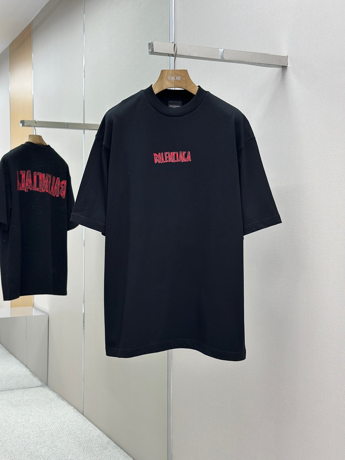 BALENC* security tape logo T-shirt Large Fit