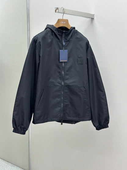 LOUI*V  Monogram Jacquard Reversible Nylon Windbreaker