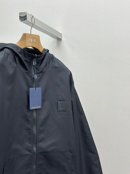 LOUI*V  Monogram Jacquard Reversible Nylon Windbreaker