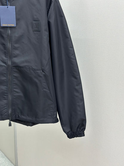 LOUI*V  Monogram Jacquard Reversible Nylon Windbreaker