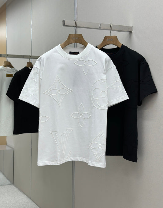 LOUI*V  Monogram Embroidered Cotton T-Shirt