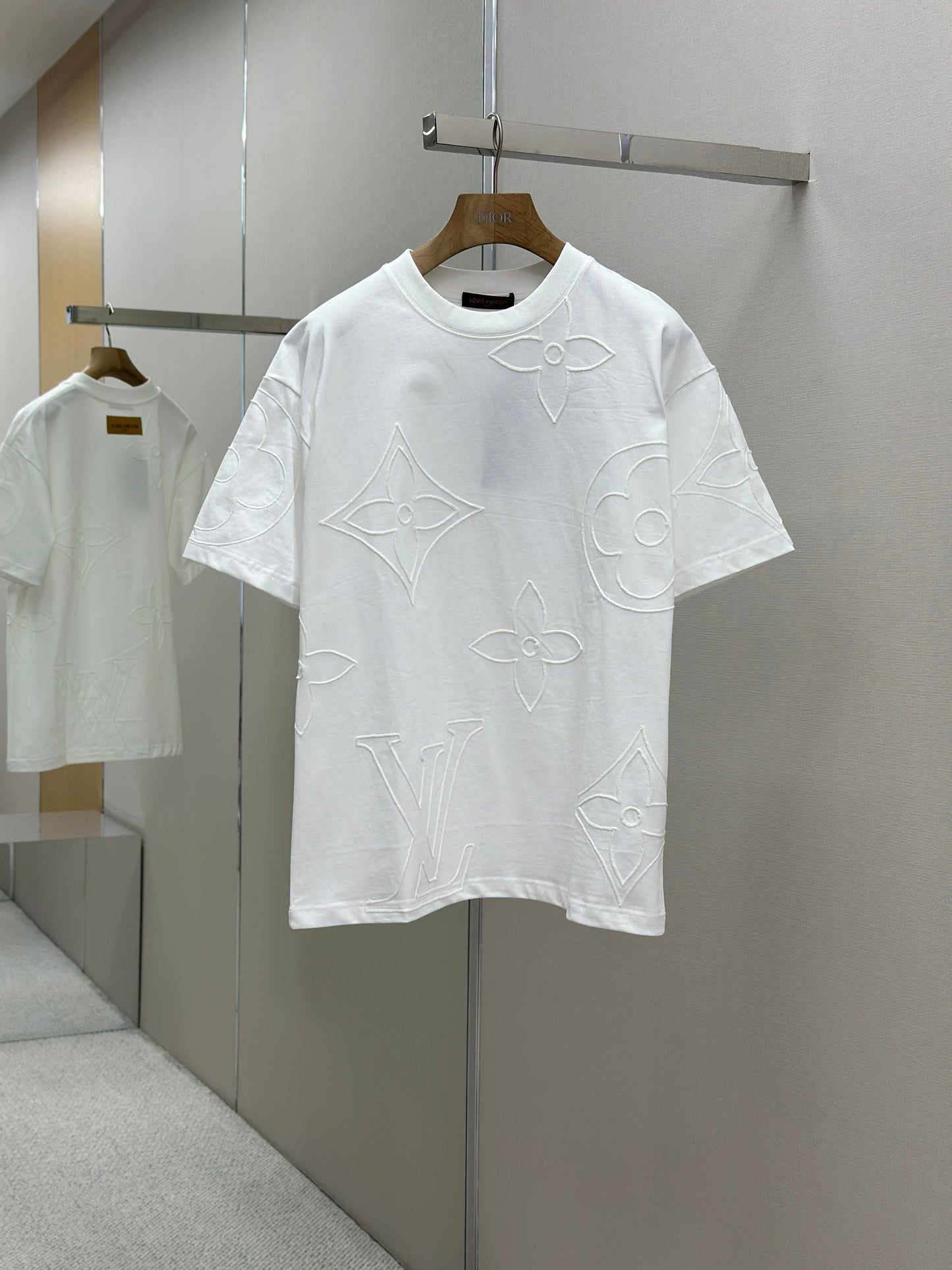 LOUI*V  Monogram Embroidered Cotton T-Shirt