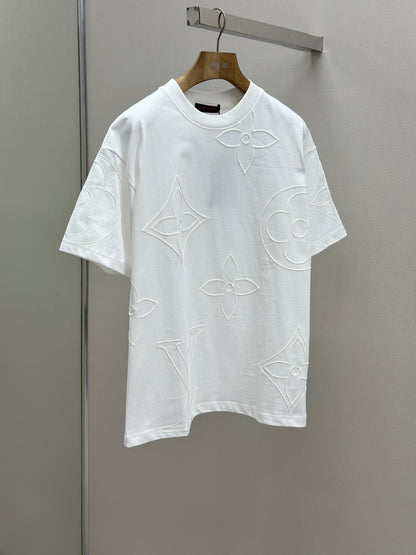 LOUI*V  Monogram Embroidered Cotton T-Shirt