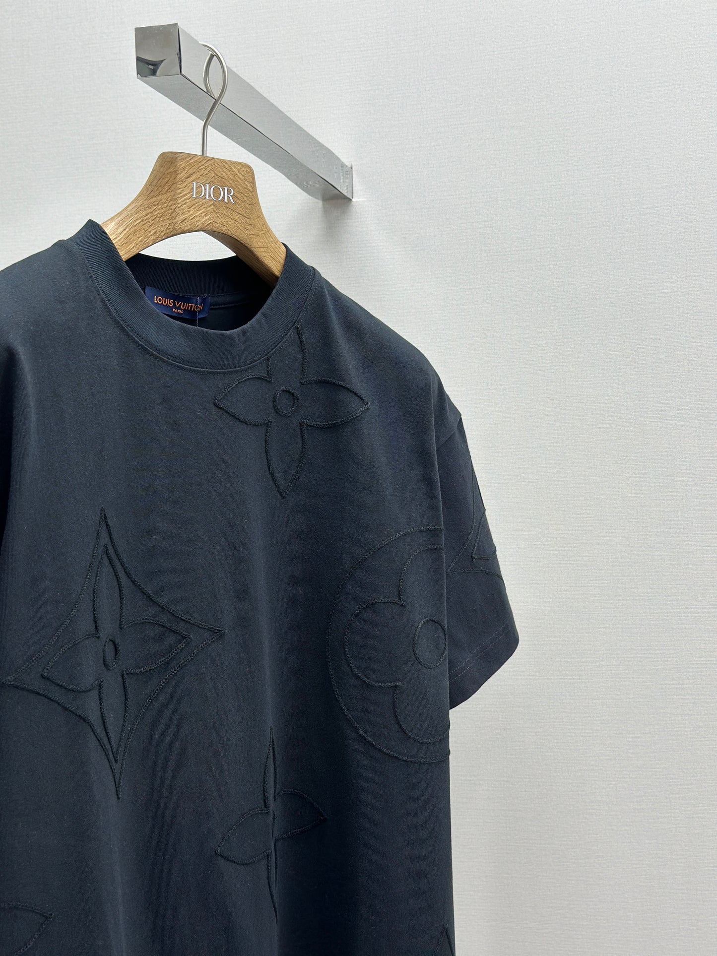 LOUI*V  Monogram Embroidered Cotton T-Shirt