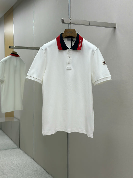 MONCL* Embroidered Logo Cotton Piquet Polo Shirt