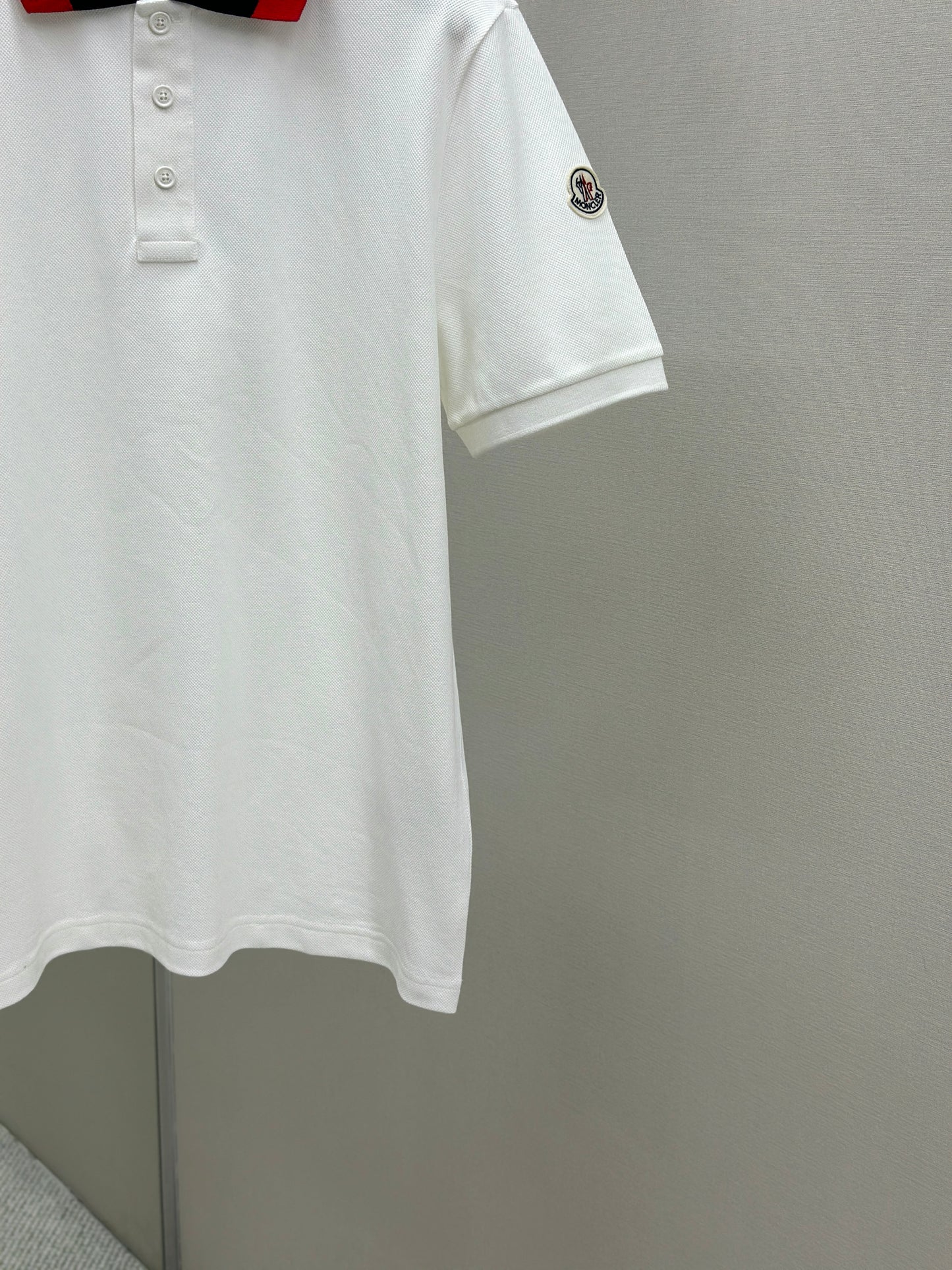 MONCL* Embroidered Logo Cotton Piquet Polo Shirt