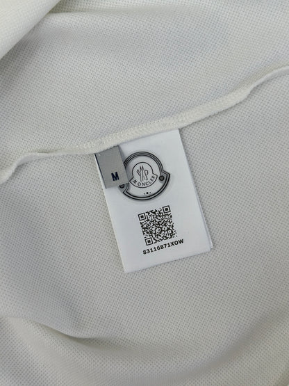 MONCL* Embroidered Logo Cotton Piquet Polo Shirt