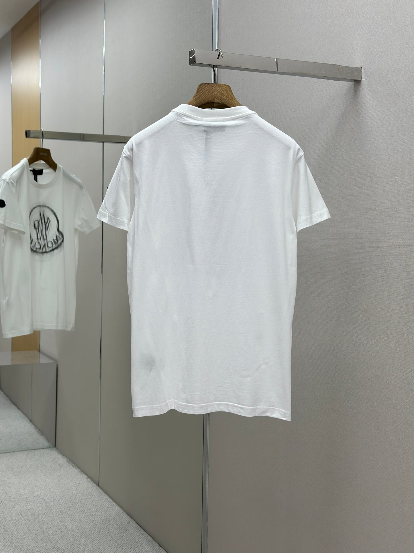 MONCL* Blurred Logo Cotton T-Shirt