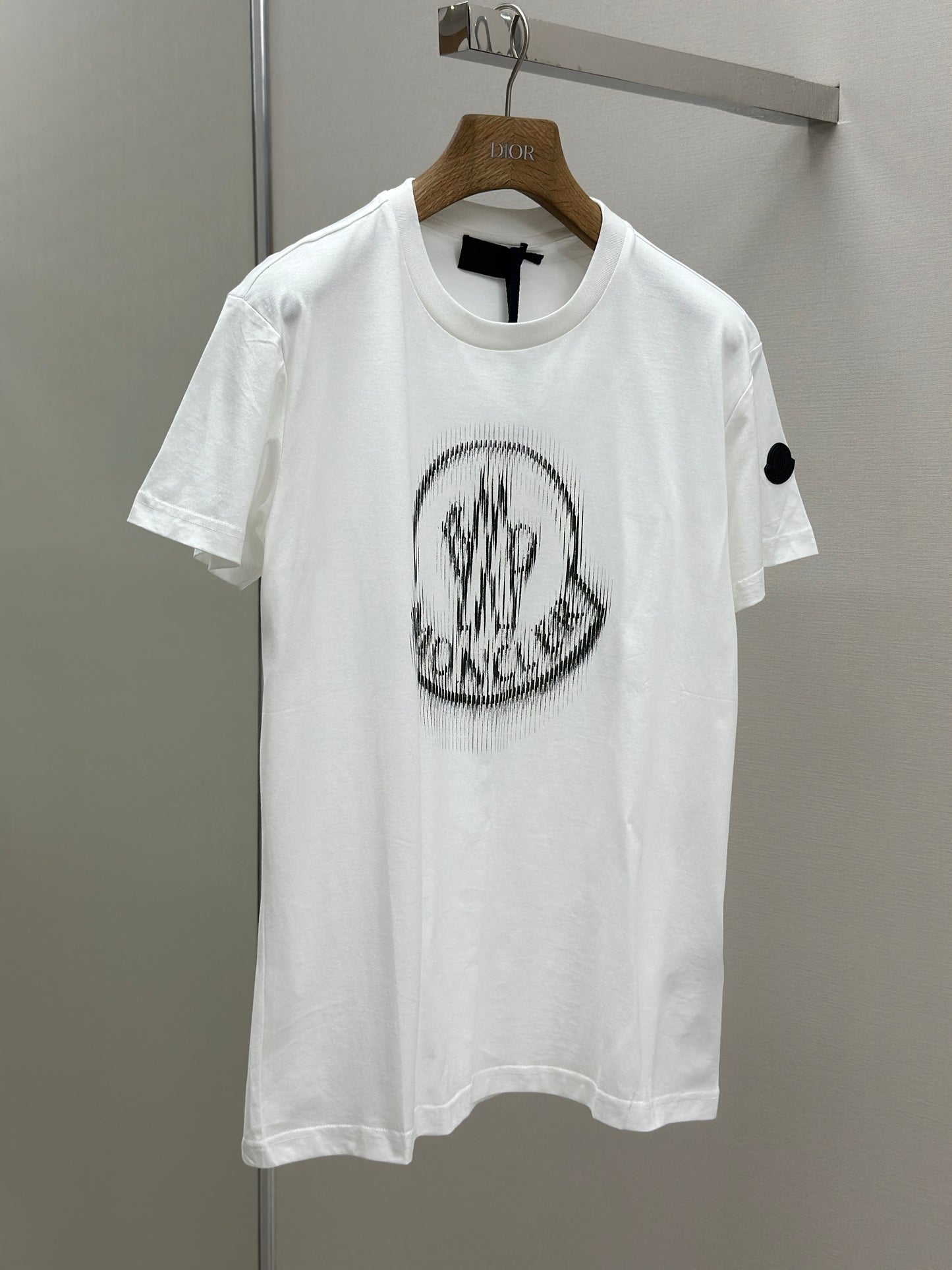 MONCL* Blurred Logo Cotton T-Shirt