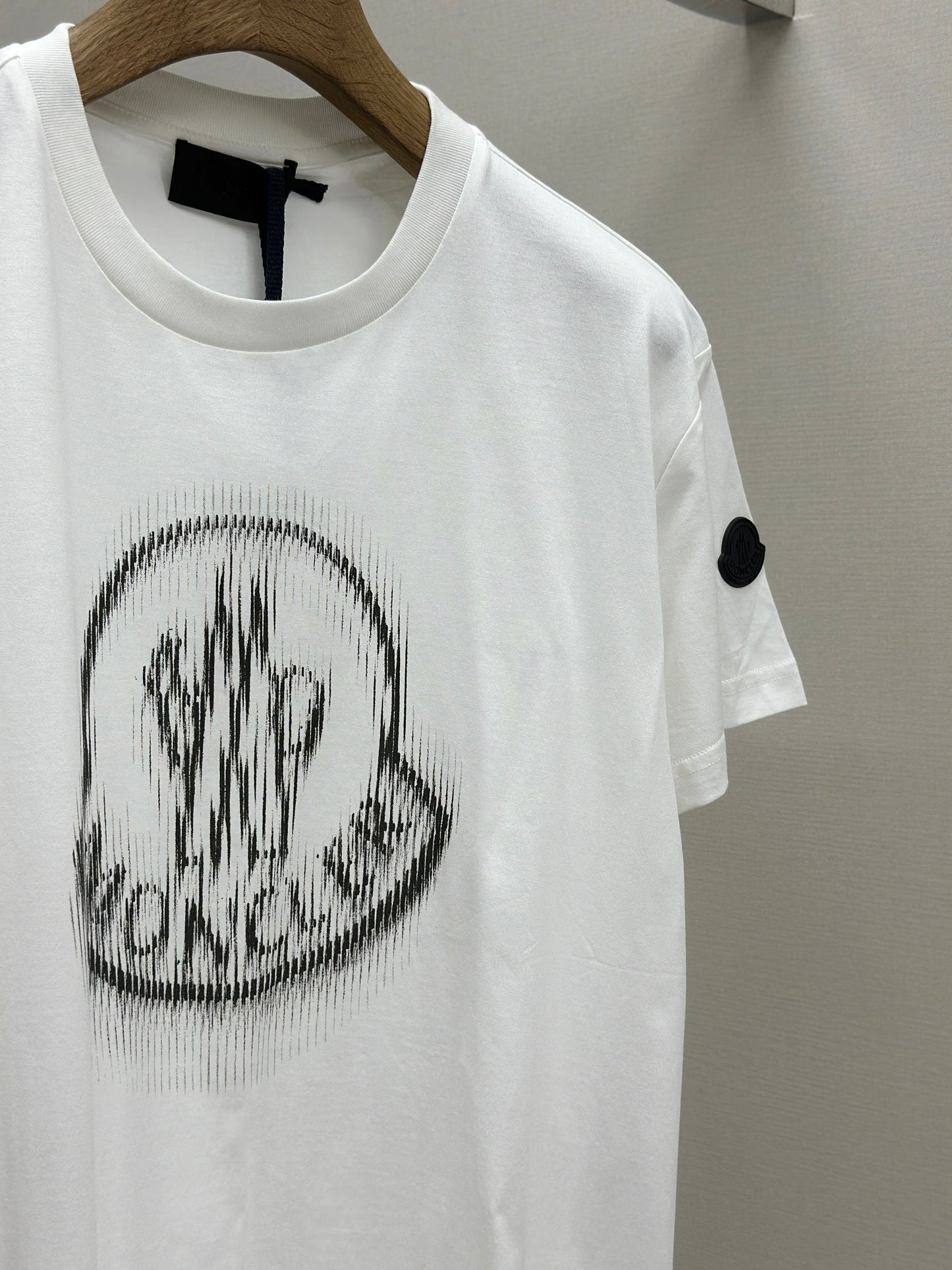 MONCL* Blurred Logo Cotton T-Shirt