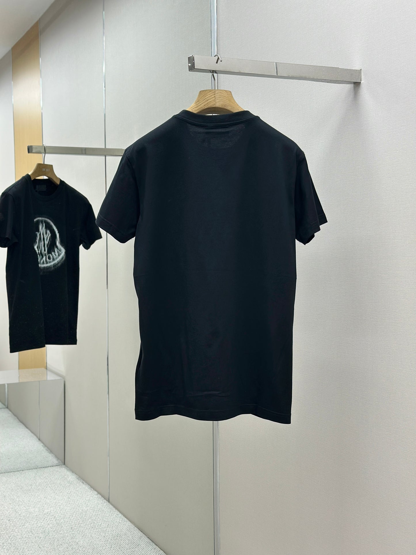 MONCL* Blurred Logo Cotton T-Shirt