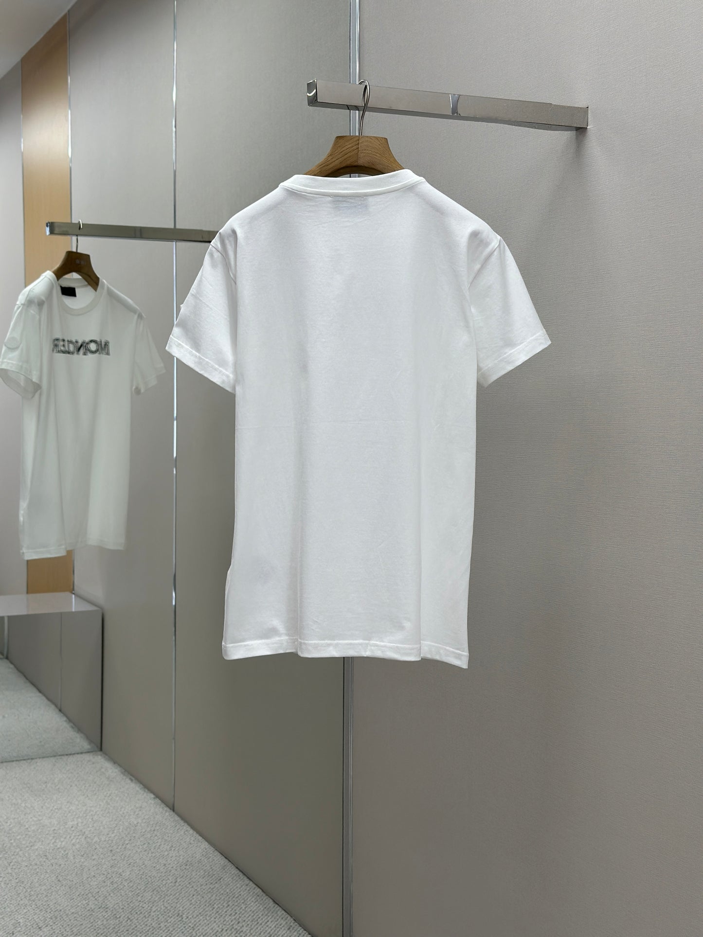 MONCL*  Blurred Logo Cotton T-Shirt