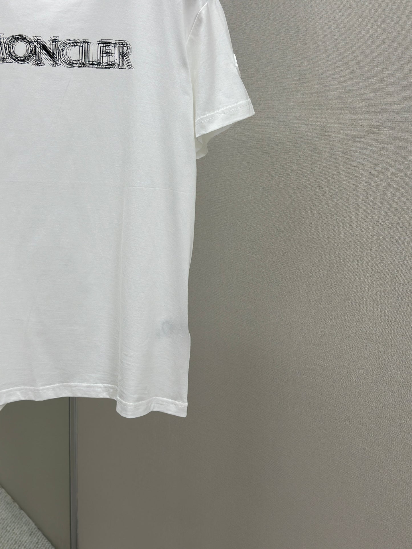 MONCL*  Blurred Logo Cotton T-Shirt