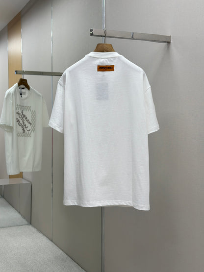 LOUI*V  Embroidered Signature Cotton T-Shirt