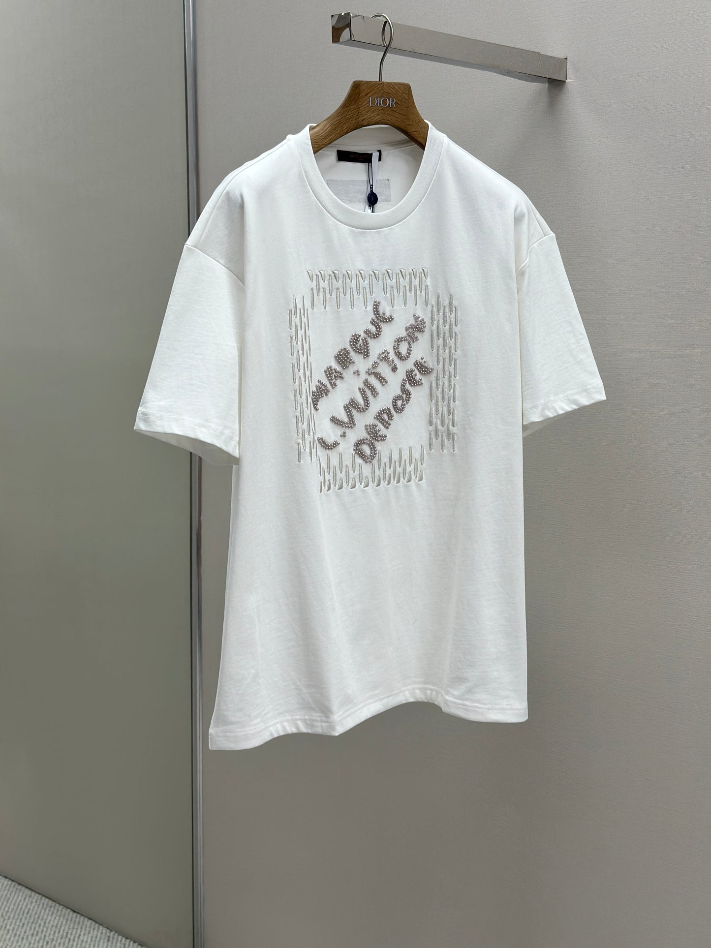 LOUI*V  Embroidered Signature Cotton T-Shirt
