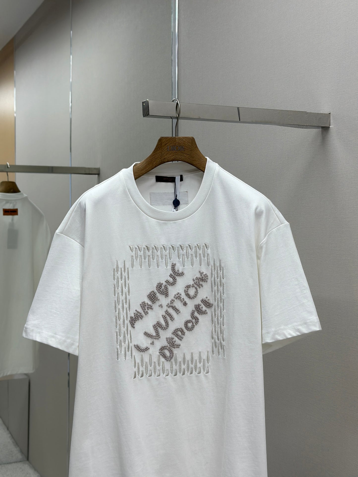 LOUI*V  Embroidered Signature Cotton T-Shirt