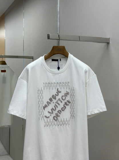 LOUI*V  Embroidered Signature Cotton T-Shirt