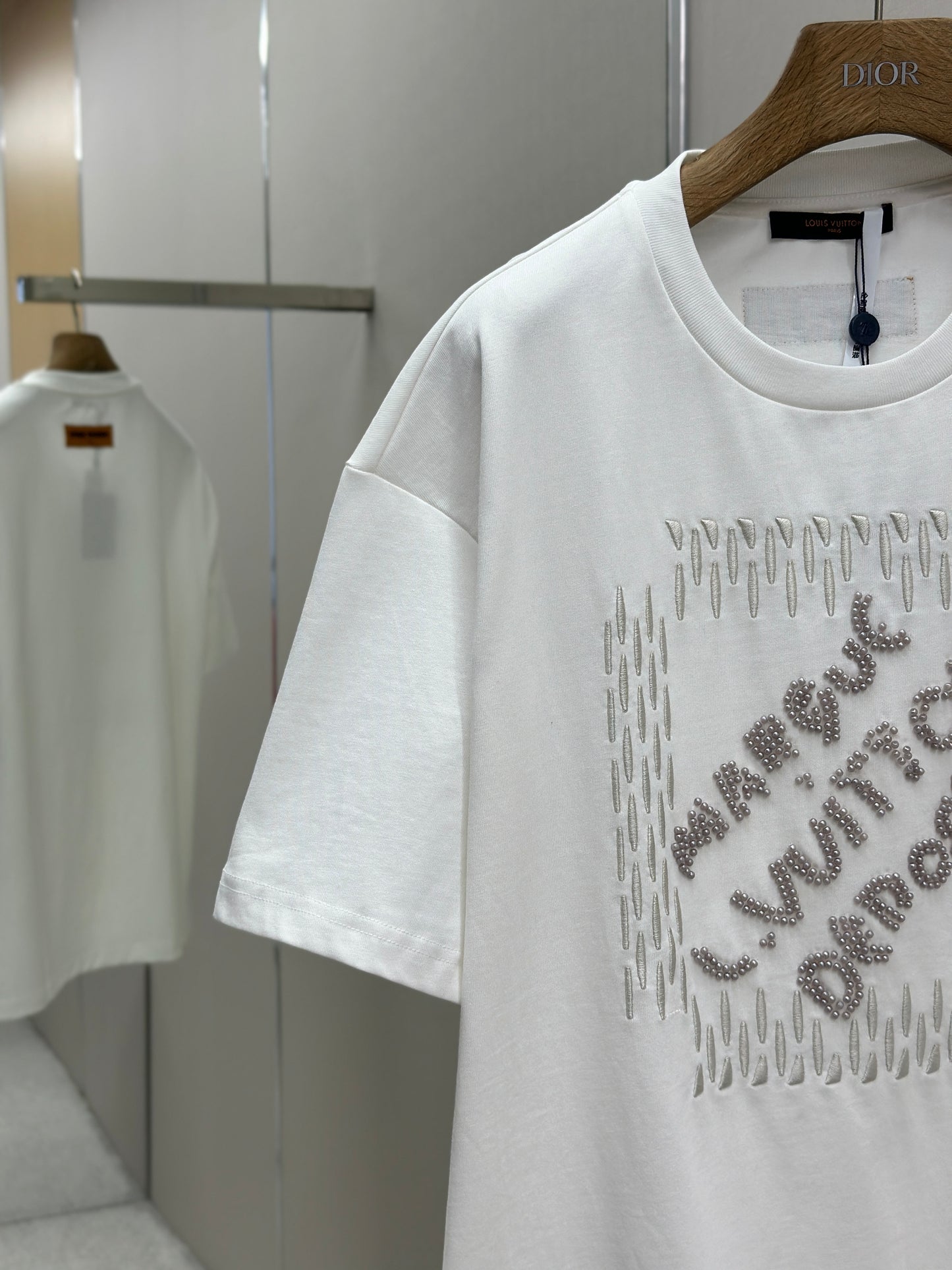 LOUI*V  Embroidered Signature Cotton T-Shirt