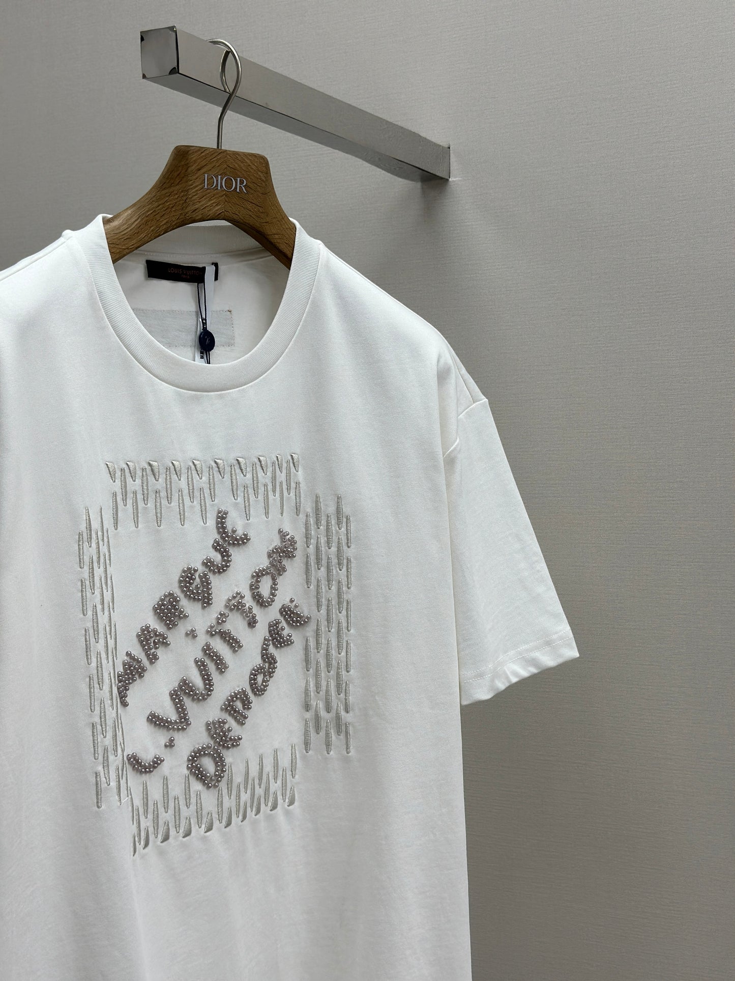 LOUI*V  Embroidered Signature Cotton T-Shirt