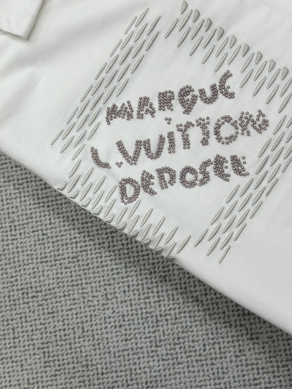 LOUI*V  Embroidered Signature Cotton T-Shirt